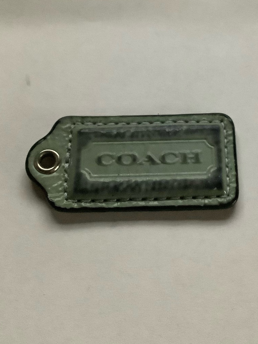 Rare Coach Blue-Green Patent Leather Hang Tag / Bag Charm